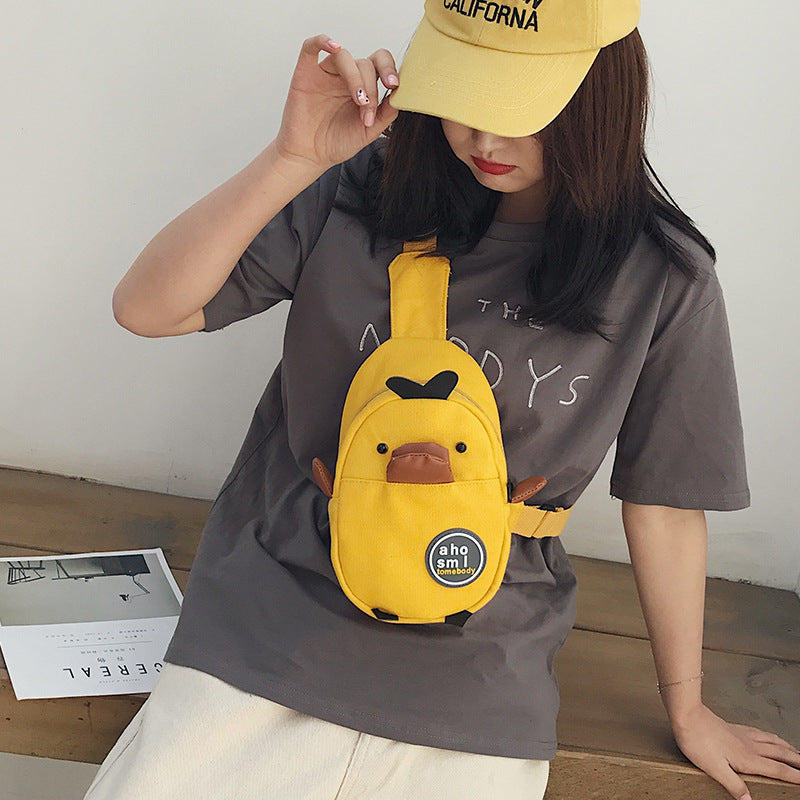 Canvas Korean Style Small Yellow Duck Waist Packs