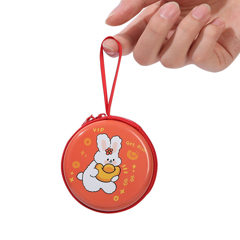 Mini Cartoon Zipper Usb Cable Storage Coin Purses