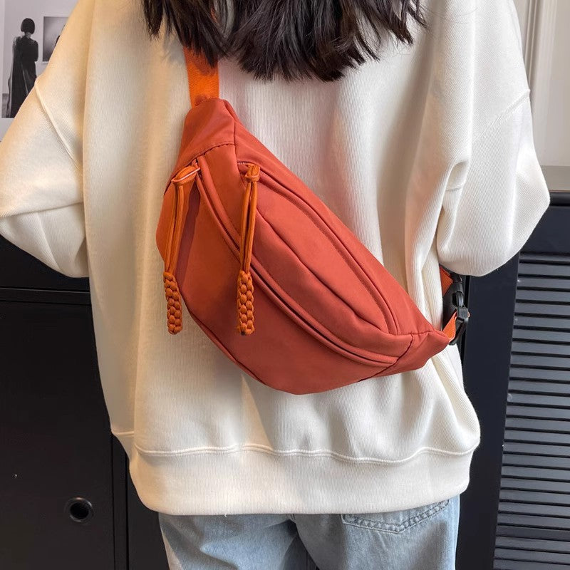 Women's Trendy Slanted Canvas Fashion Minority Men's Chest Bags