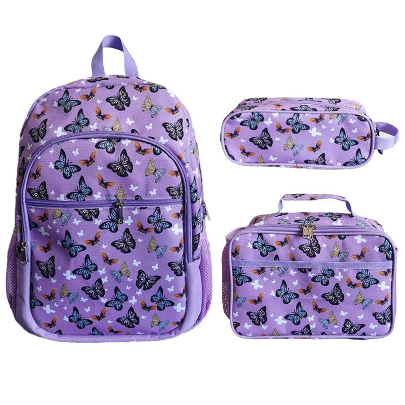 Children's Autumn Three-piece Unicorn Lunch Pencil Suit Elementary School Students' Schoolbags