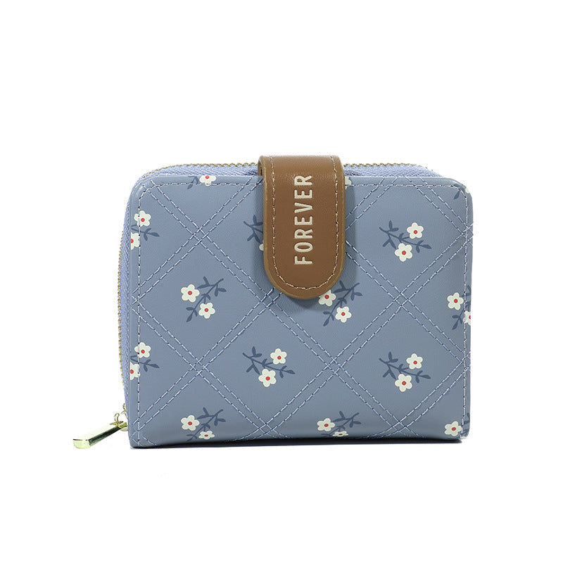 Women's Creative Button Simple Printed Short Ladies Wallets