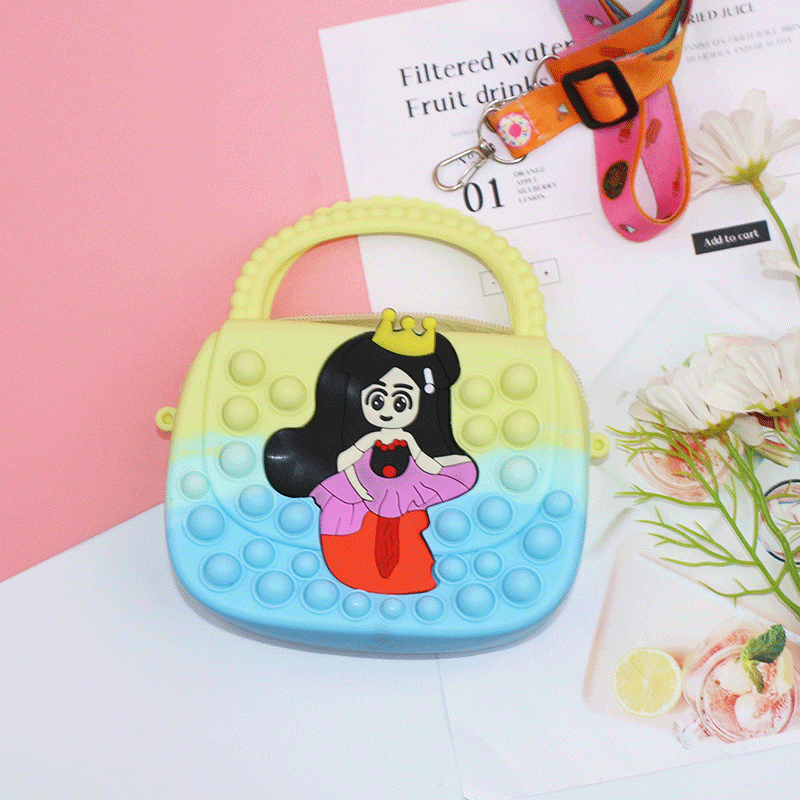 Killer Pioneer Cartoon Color Silicone Portable Double-sided Children's Coin Purse