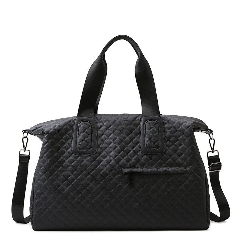 Women's Korean Style Diamond Check Short Distance Travel Bags