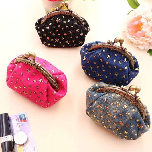 Finished Denim Fabric Five-pointed Star Creative Purses