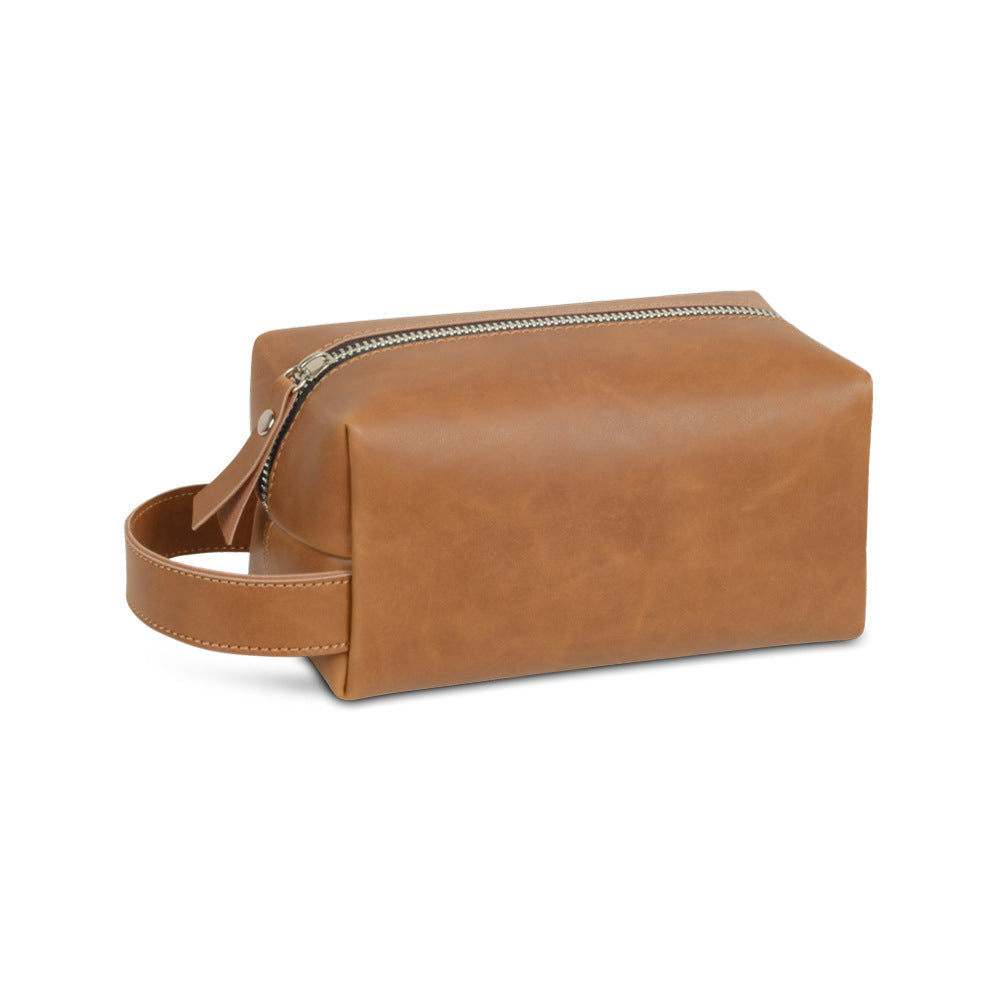 Leather Vintage Wash Large Capacity High-grade Cosmetic Bags