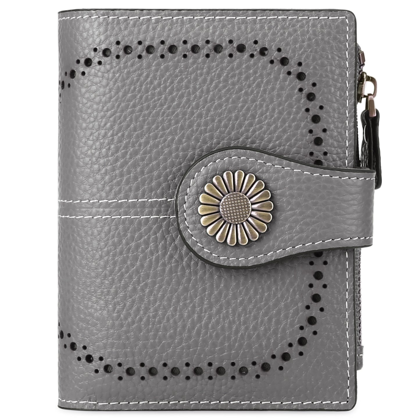 Women's Short Oil Wax Leather Zipper Ladies Wallets