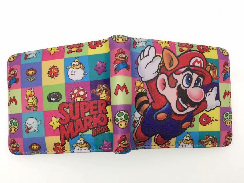 Super Mary Short Mario Portefeuilles unisexe en cuir pour femme