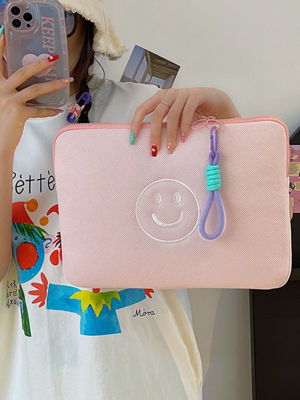 Cute Smiley Face Storage Suitable For Tablet Bags