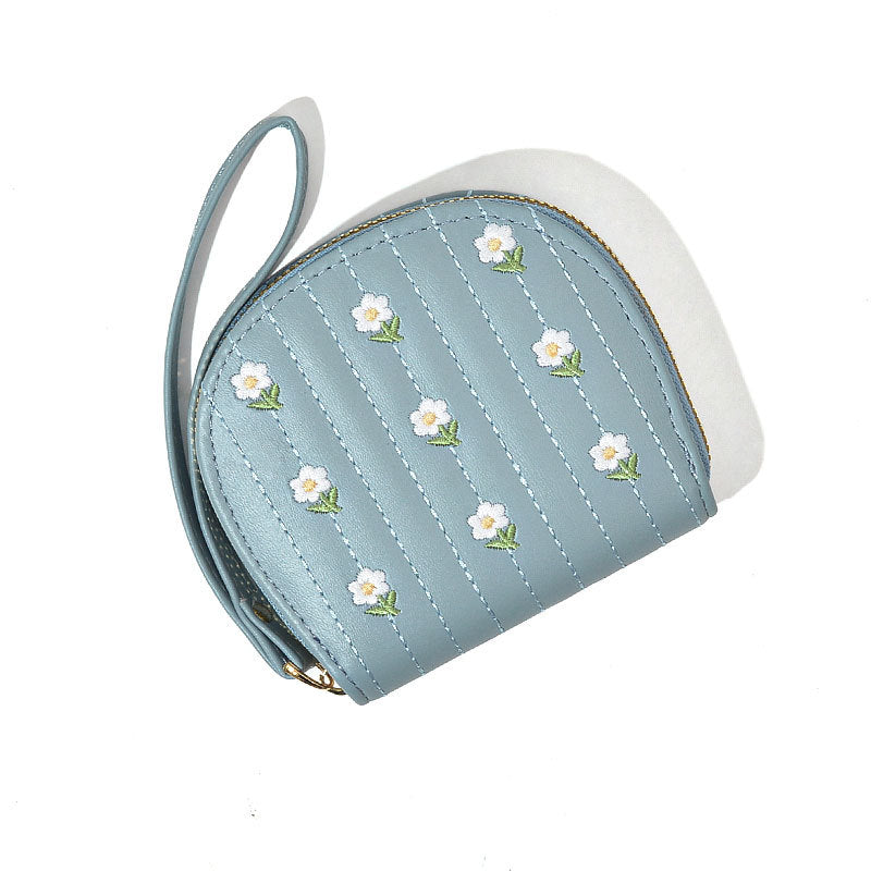 Autumn Female Fresh Floral Zipper Multifunctional Coin Purses