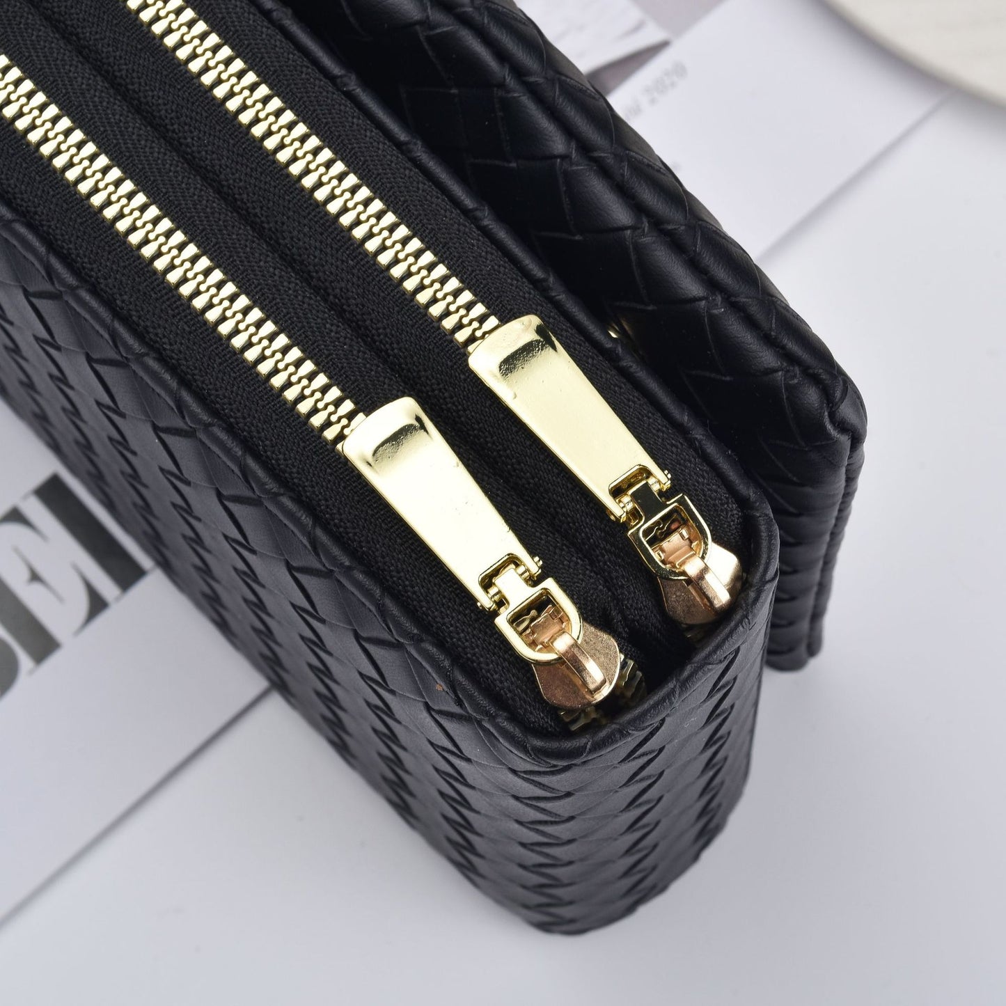 Women's Mobile Simple Korean Style Double Zipper Ladies Wallets