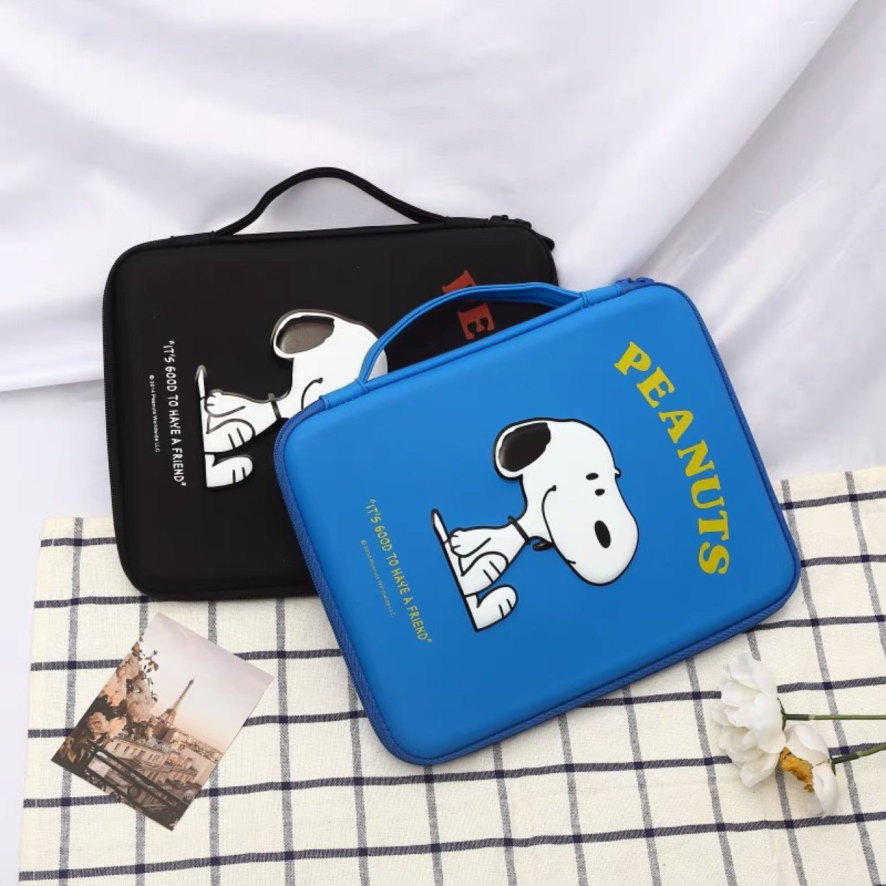 Sacs de protection originaux pour tablette et clavier portable Snoopy Hardshell