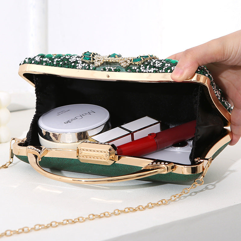 Women's Metal Portable Dinner Diamond Studded Hand Evening Bags