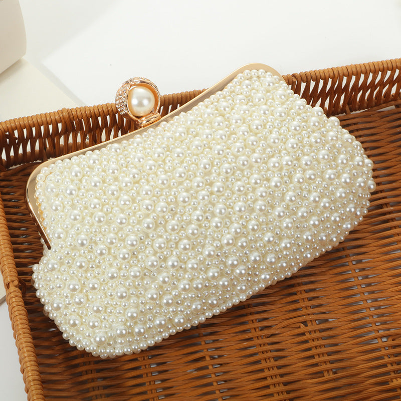 Women's Pearl Embroidery Dinner Portable Banquet Beaded Evening Bags