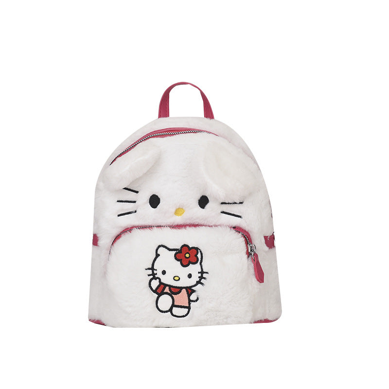 Cartoon Cute Plush Cat Clow Pom Children's Backpacks