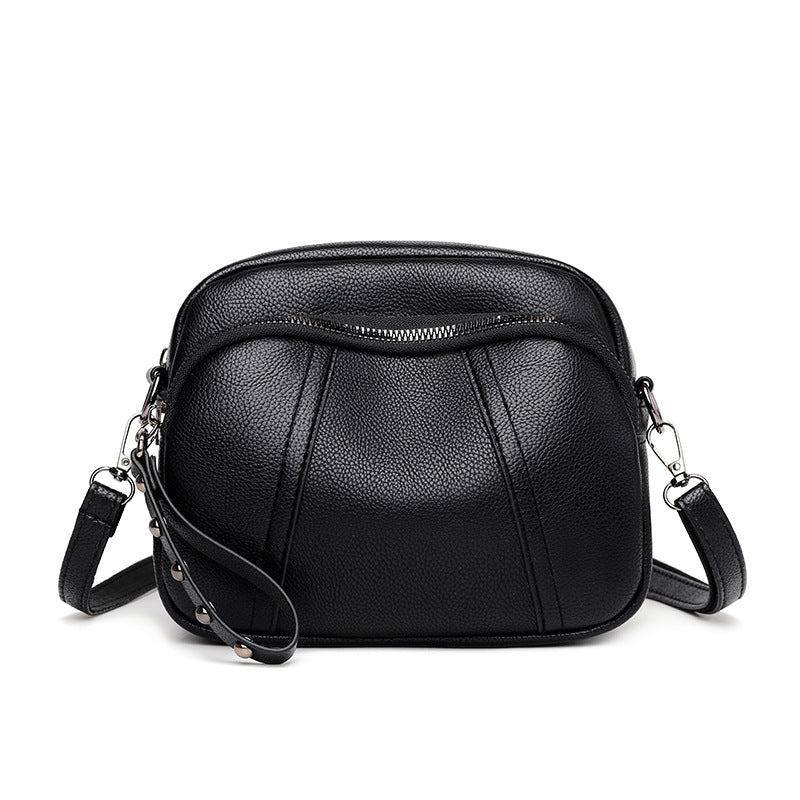 Women's Small Square With Zip Simple Soft Shoulder Bags