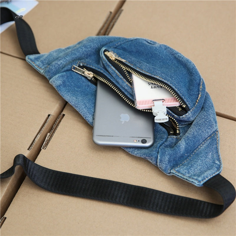 Hot Small Female Fashion Retro Washed Waist Packs