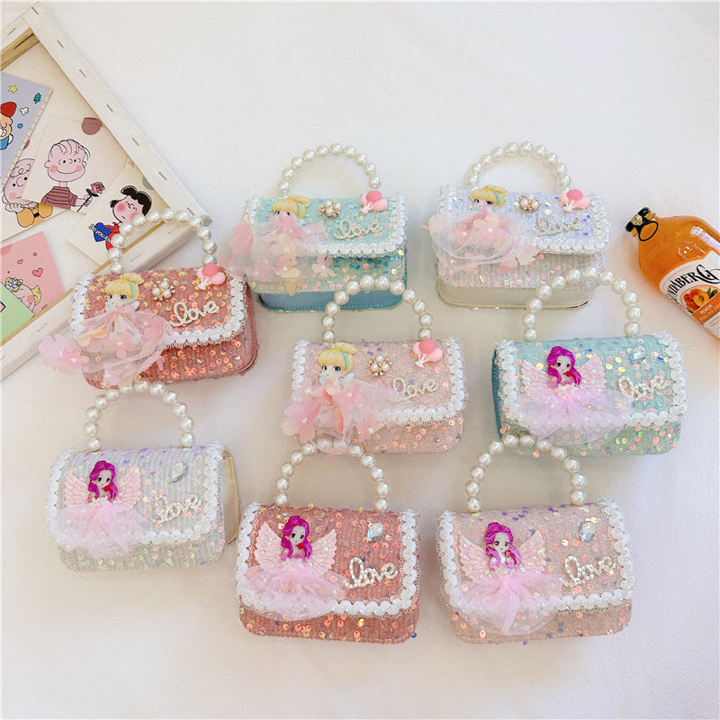 Children's Fashion Pearl Tote Cartoon Doll Chain Children's Coin Purse