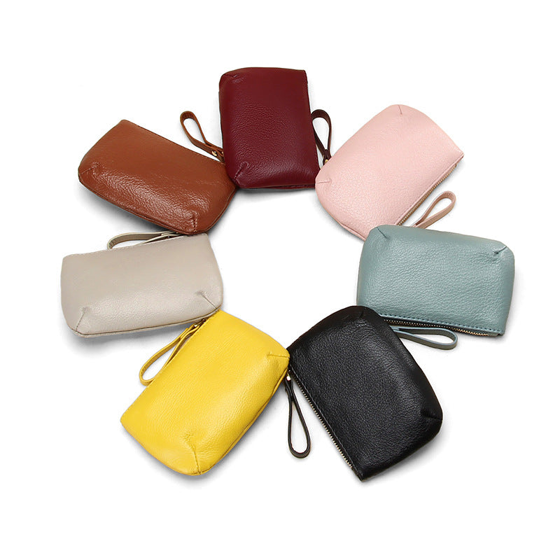 Women's First Layer Soft Cowhide Small Clutch Coin Purses