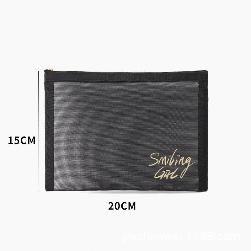 Large Capacity Mesh Makeup Toiletry Transparent Cosmetic Bags