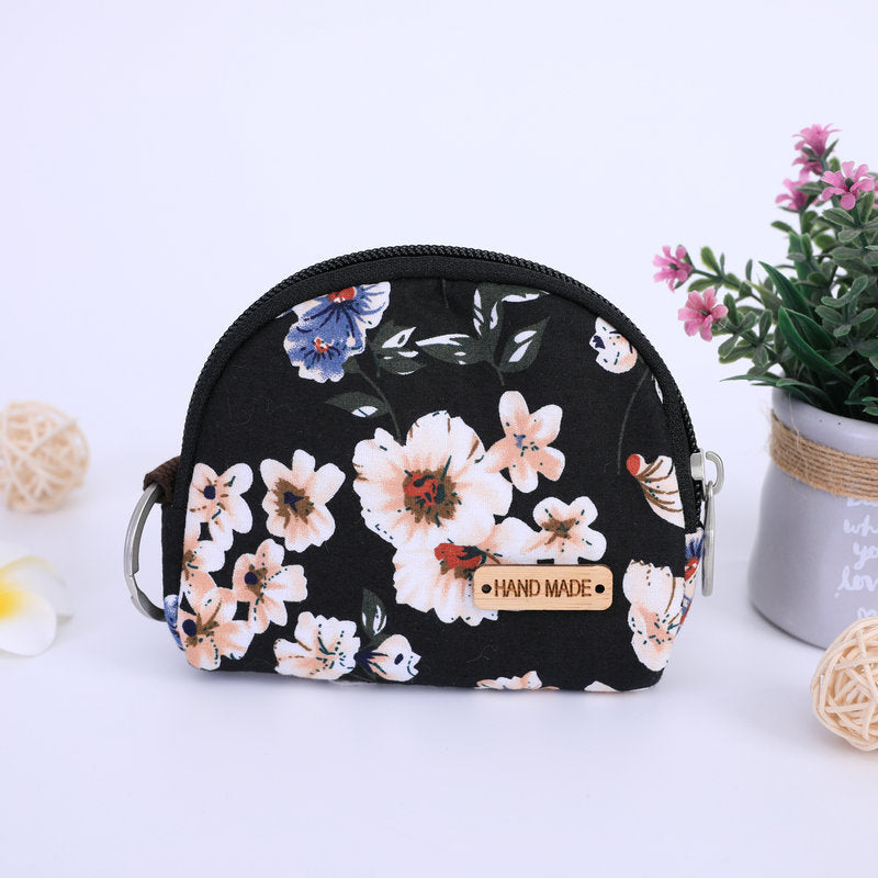 Shell Pastoral Style Flower Small Cloth Coin Purses