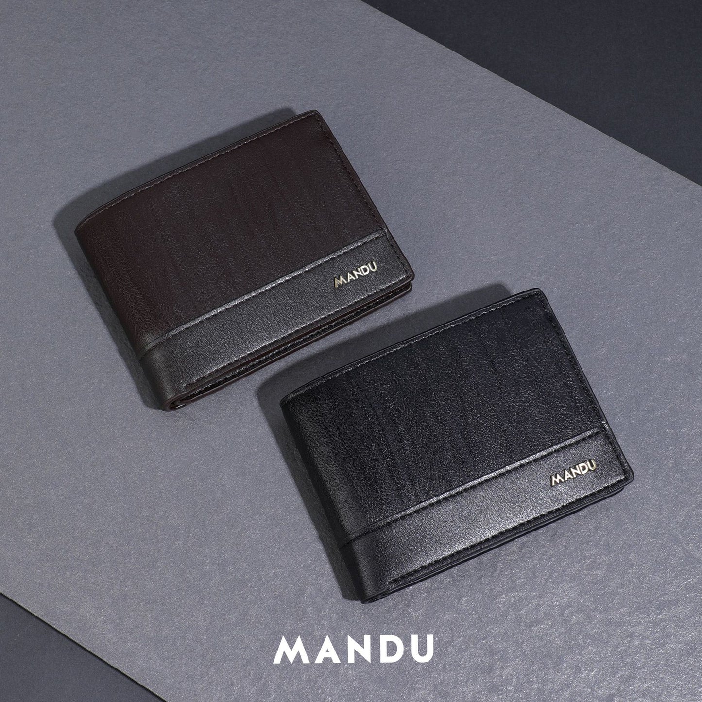 Men's Two-fold Pleated Multiple Slots Stitching Men's Wallets