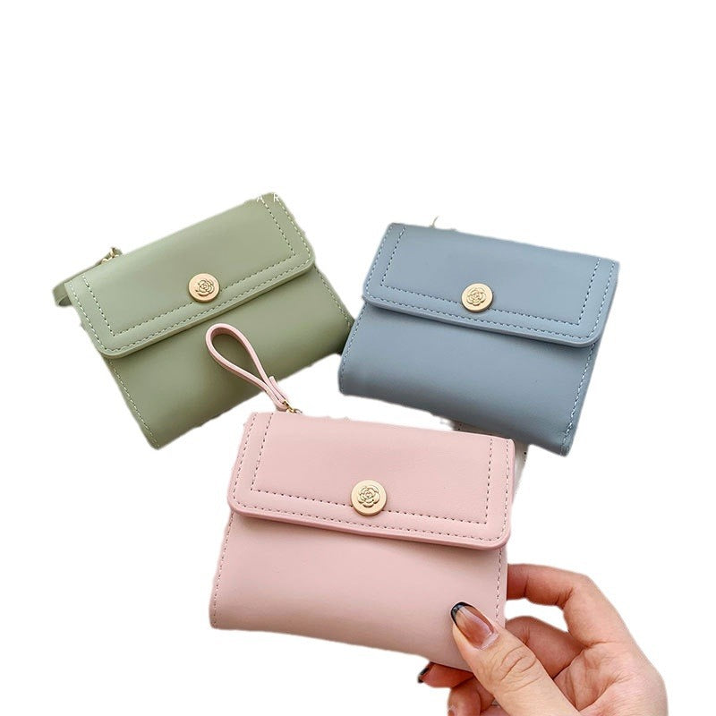 Women's Short Chic Folding Minimalist Credentials Purses