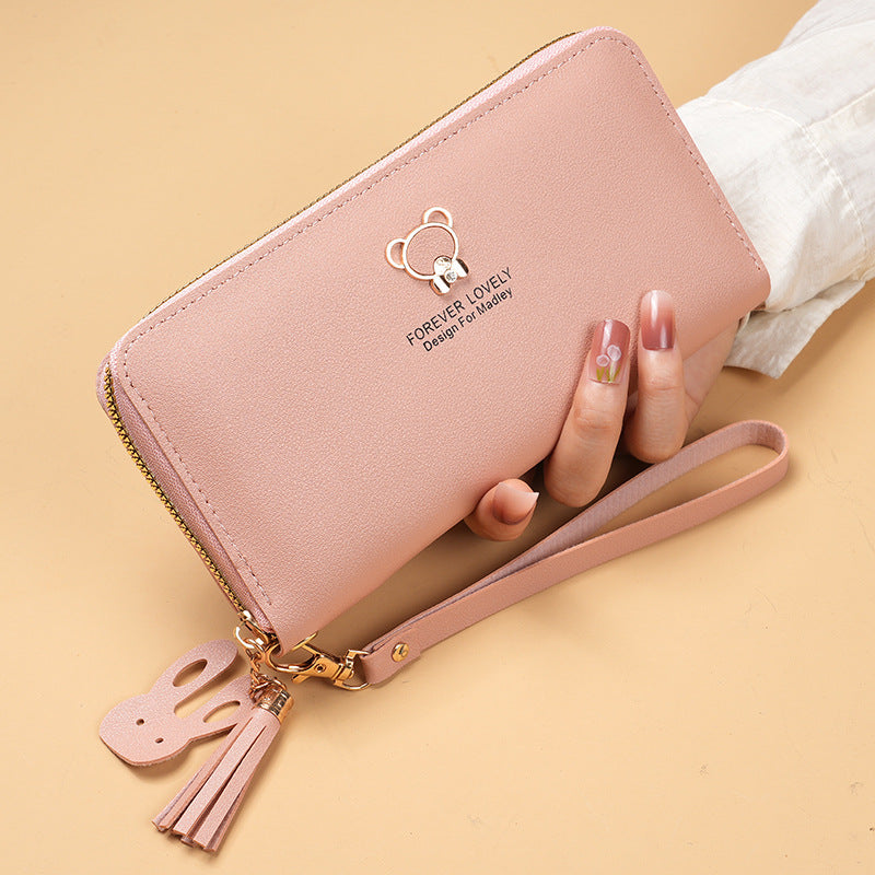 Long Bear Tassel Fashion Clutch Multifunctional Ladies Wallets