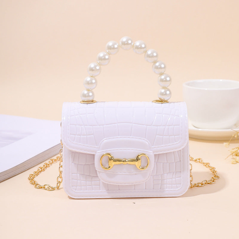 Mini pochette Portable avec chaîne de perles pour femmes, porte-monnaie pour enfants