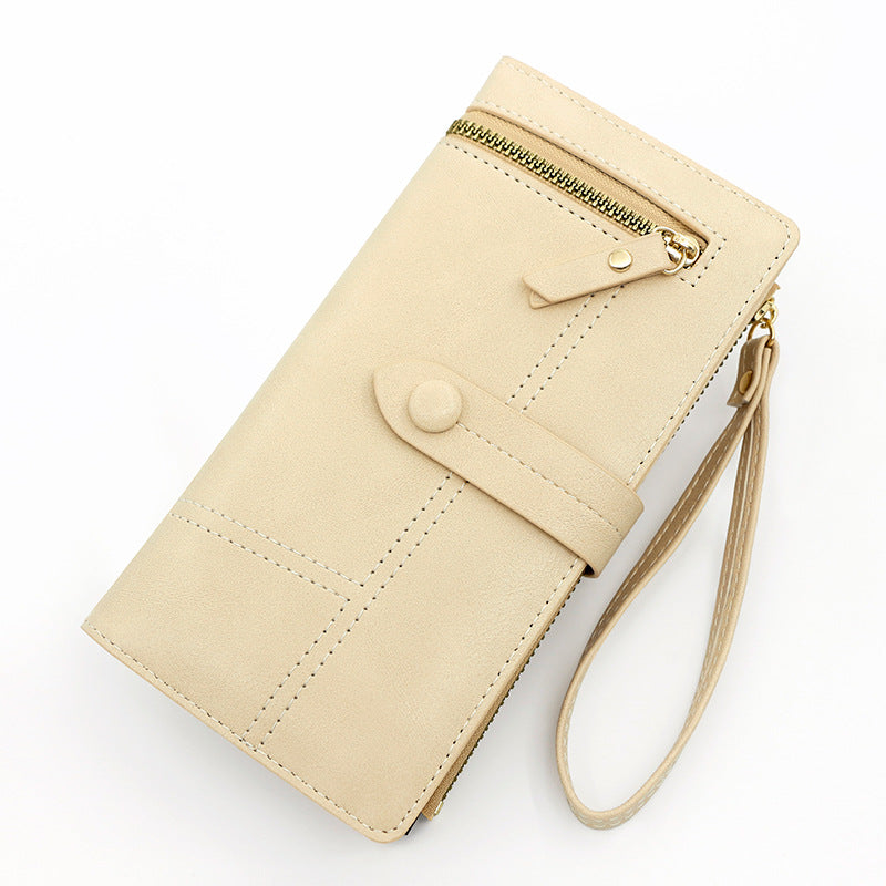 Women's Fresh Sweet Leather Long Zipper Ladies Wallets