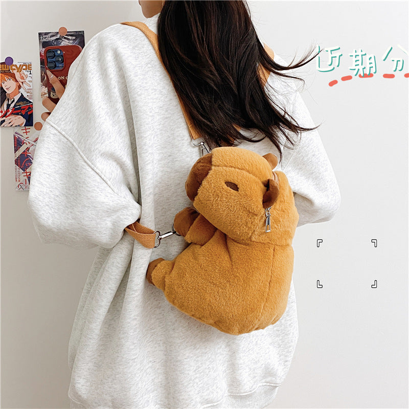 Bear Plush Cute Good-looking Stylish Lightweight Middle School Students' Schoolbags