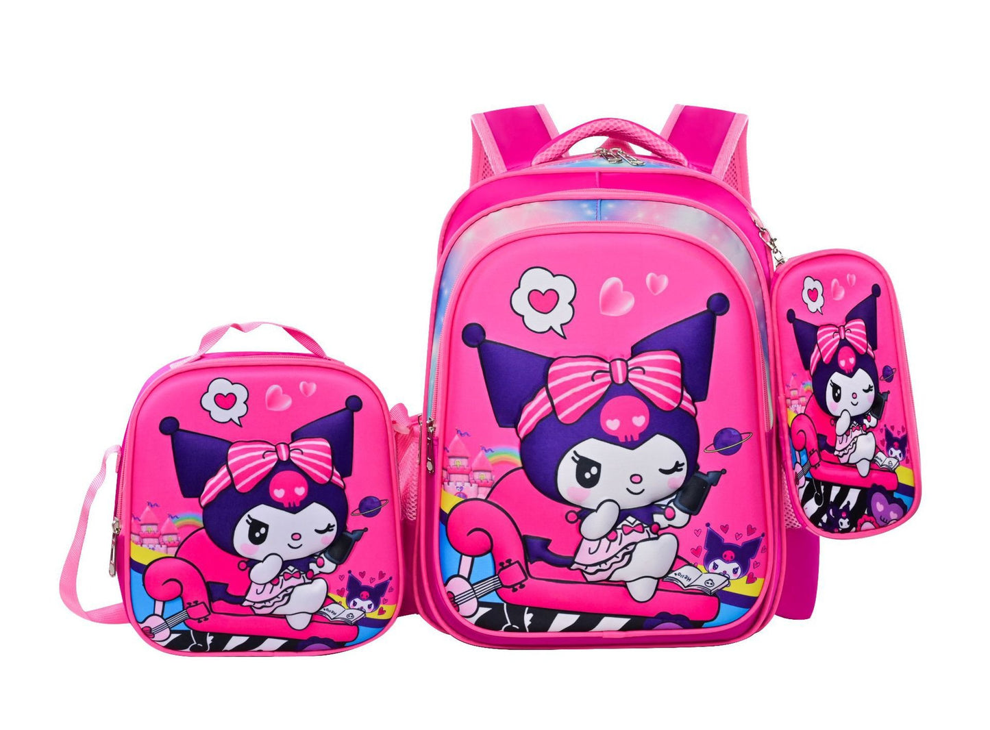 Children's With Light Cartoon Six-wheel Two-wheel Ladder Elementary School Students' Schoolbags