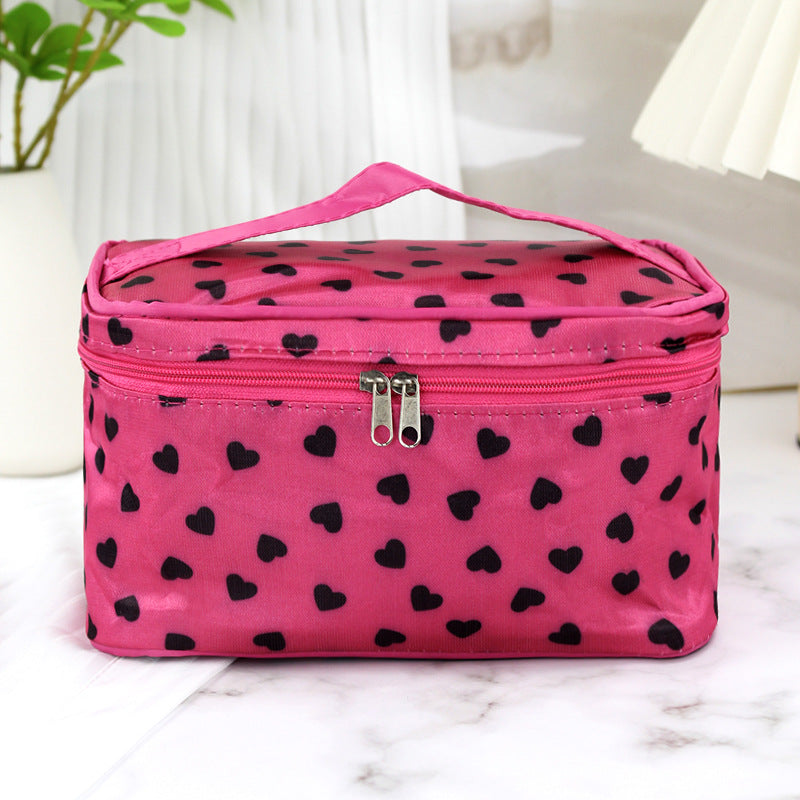 Women's Polka Dot With Mirror Printing Portable Cosmetic Bags