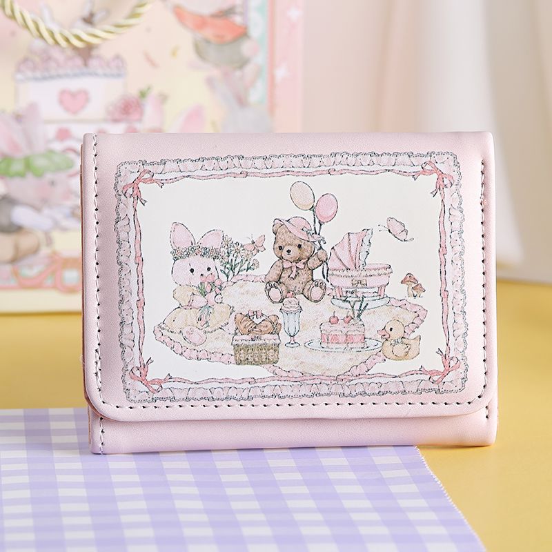 Dream Spring Picnic Series Lapins Ours Mignons Plusieurs Porte-Monnaies