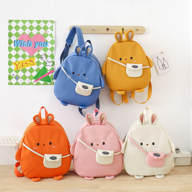 Boys Cute Canvas Cartoon Bunny Lightweight Children's Backpacks