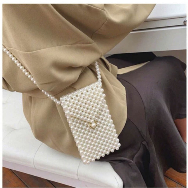 Women's Vintage Pearl Fashion Versatile Mobile Crossbody Bags