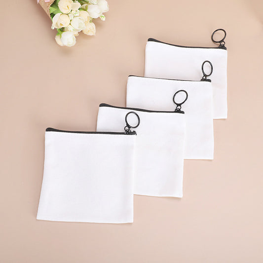 Square Mini Canvas Zipper Buggy Earphone Purses