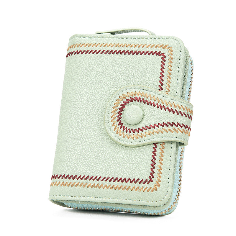 Women's Fashion Short Fashionable Expanding Embroidered Ladies Wallets