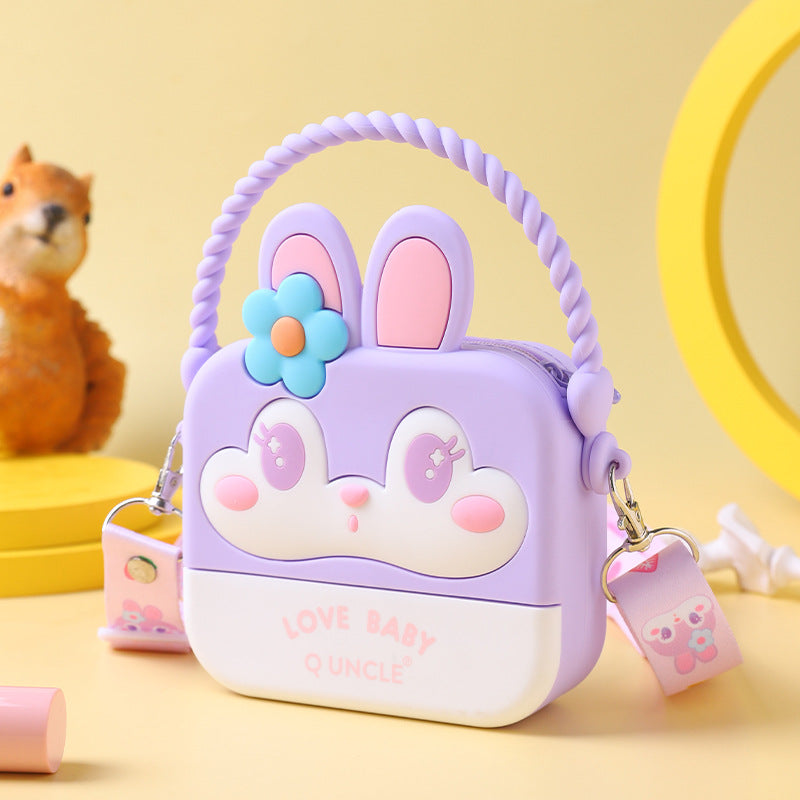 Three-dimensional Cartoon Silicone Purple Rabbit Smiley Dinosaur Bags