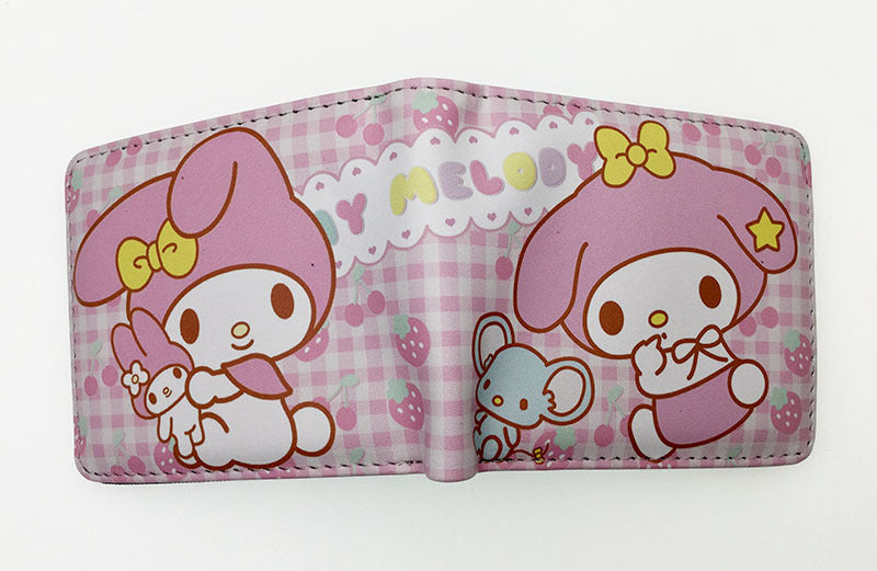 Little Devil Clow Pink Cat Melody Short Ladies Wallets