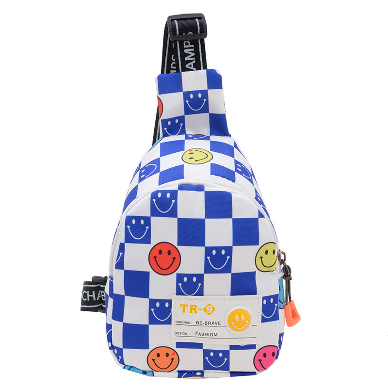 Children's Fashion Boys Small Chessboard Lattice Lightweight Children's Waist Packs