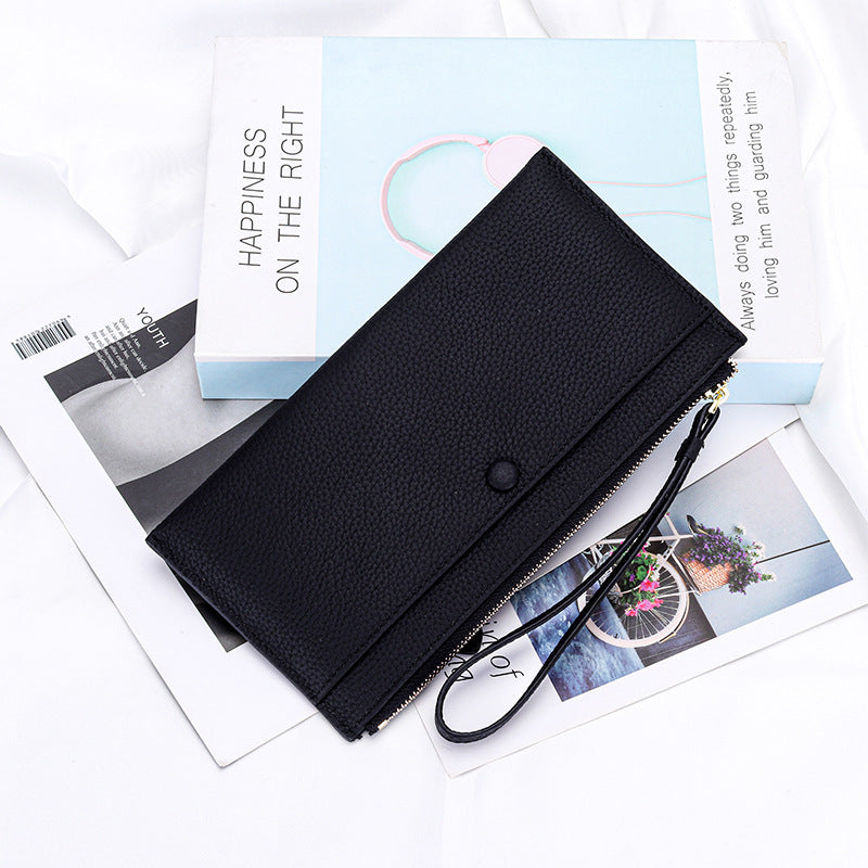 Women's Leather Hand-held Zipper Mobile Large Capacity Ladies Wallets