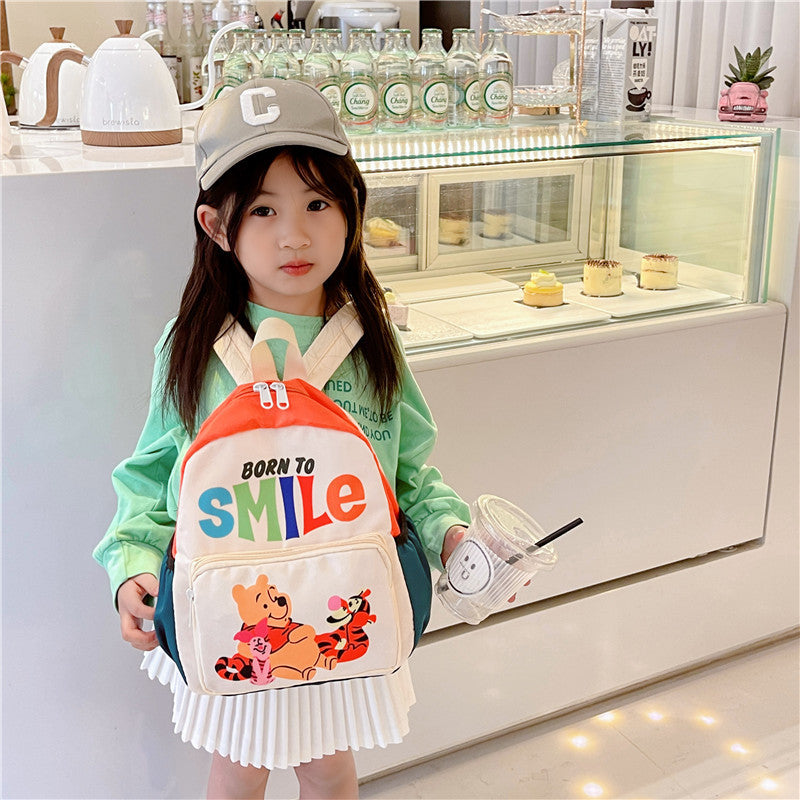 Children's Fashion Trend Cartoon Pattern Contrast Color Children's Backpacks