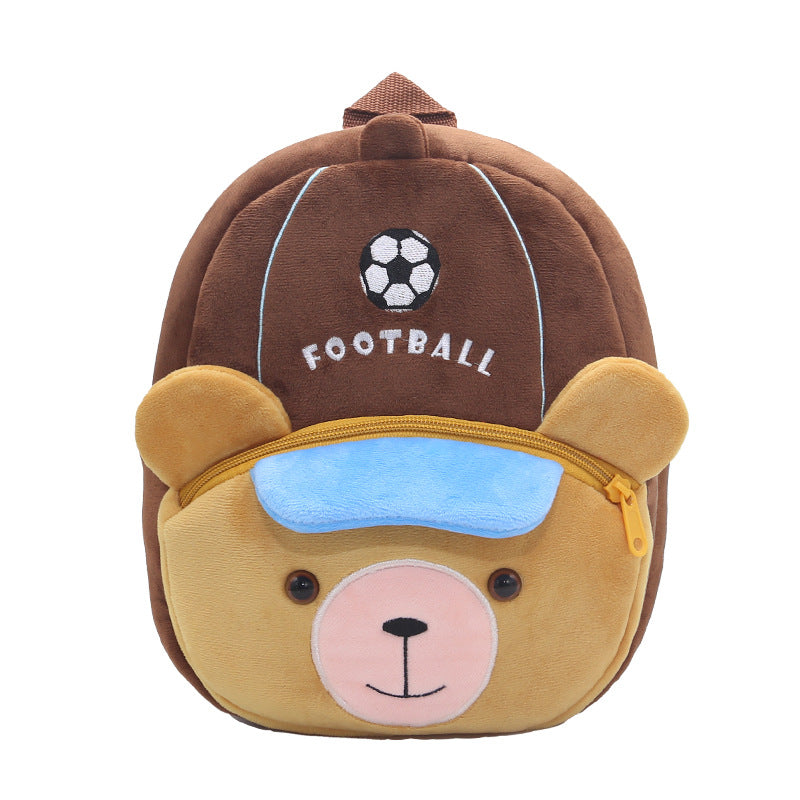 Cute Animal Games Football Boys Plush Children's Backpacks