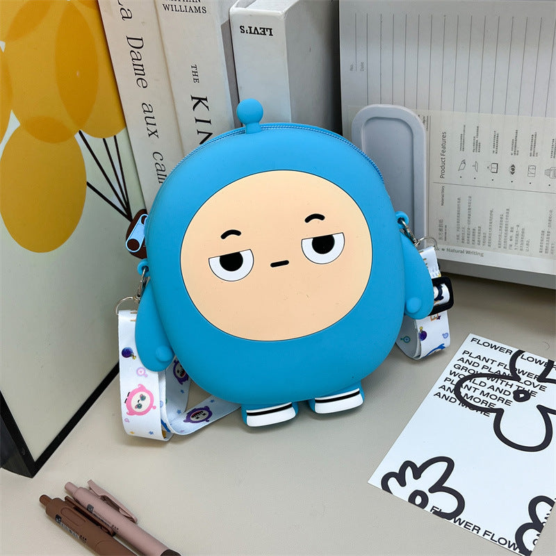 Poupée oeuf de dessin animé pour enfants, rangement mignon en Silicone, porte-monnaie pour enfants