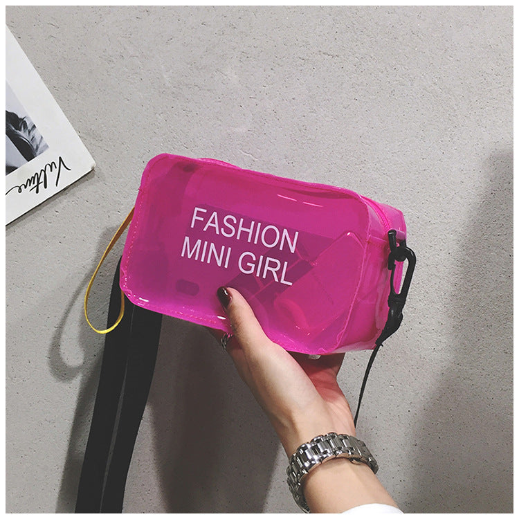 Transparent Summer Trendy Candy Color Gel Crossbody Bags