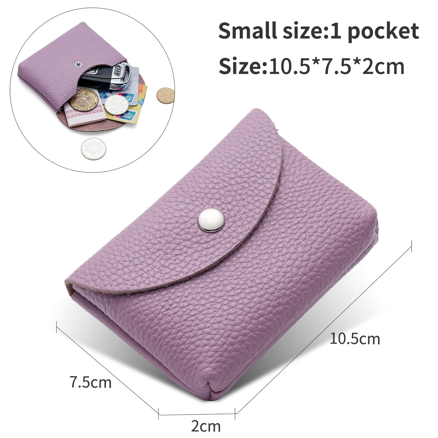 Women's Soft First Layer Cowhide Small Simple Coin Purses