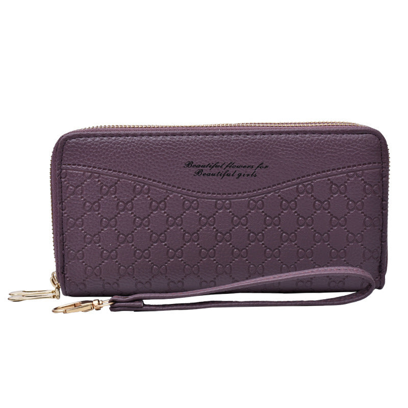 Women's Long Large Capacity Double Zipper Clutch Purses