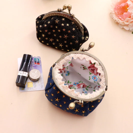 Women's Denim Cloth Vintage Handmade Small Finished Coin Purses