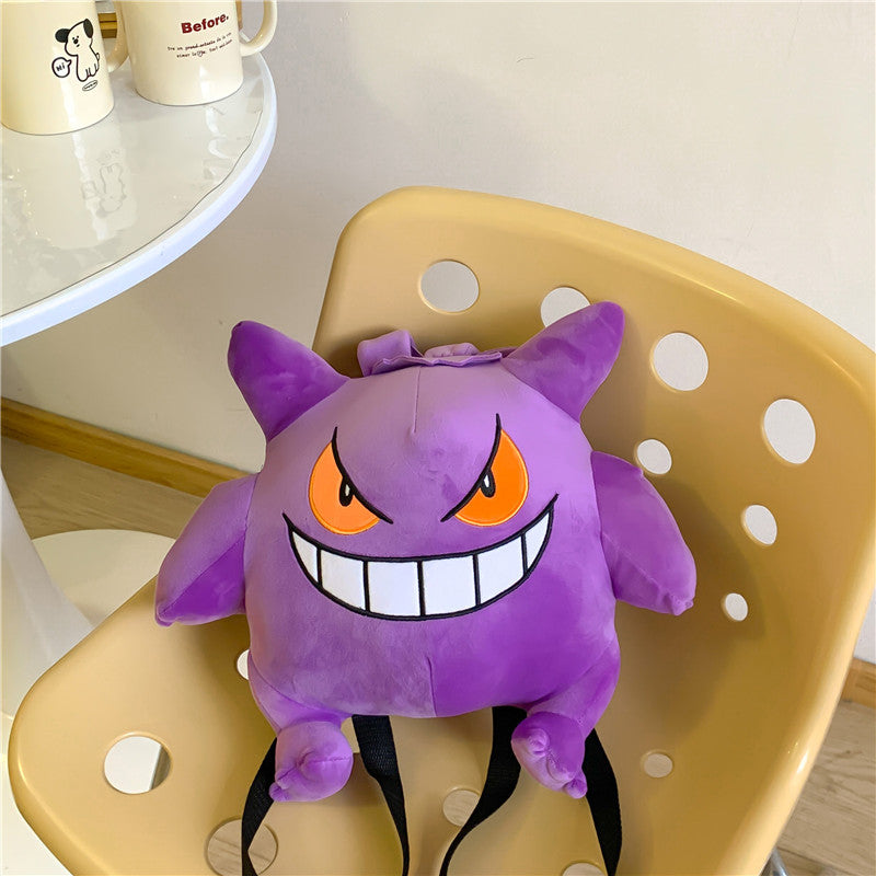 Purple Plush Couple Large Capacity Cartoon Backpacks