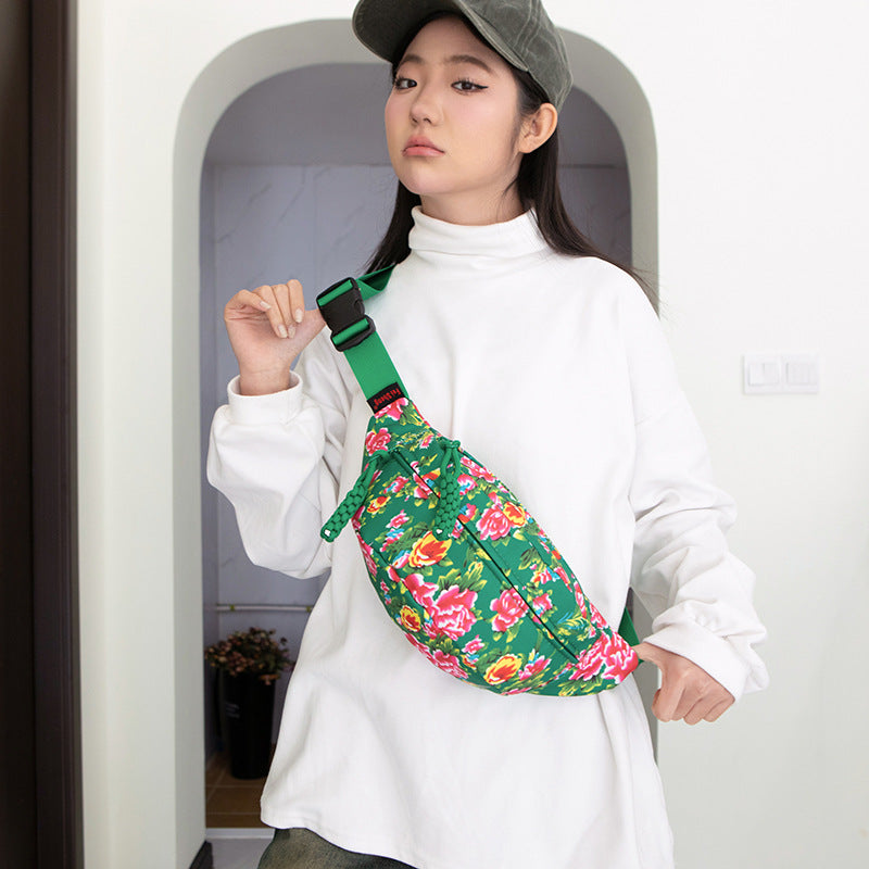 Women's & Men's & National Fashion Northeast Big Flower Waist Packs